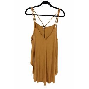 Free People Large We The Free Cosmic Triangle Tank Cami Mustard Gold Boho